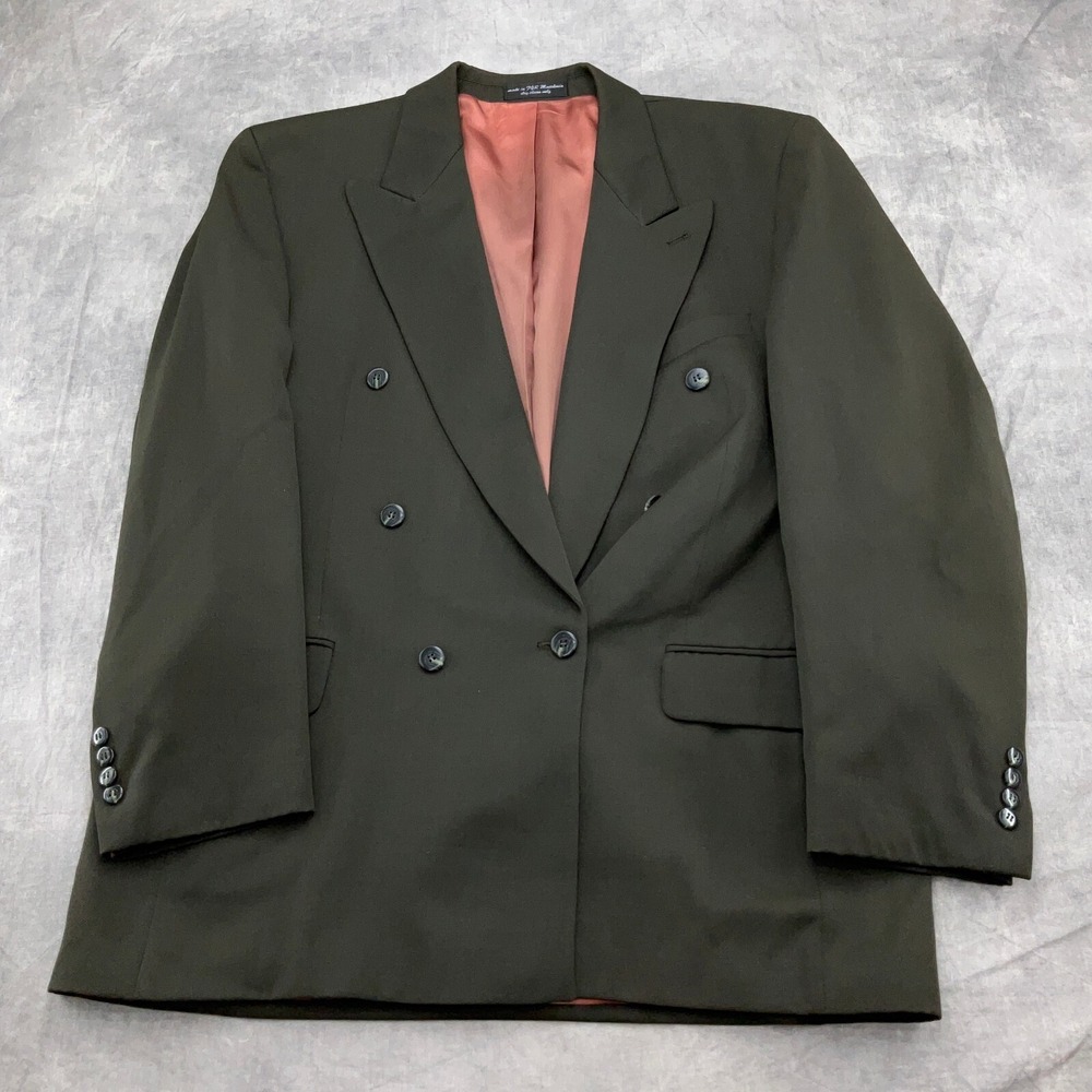 Gianfranco Ruffini Blazer Men 44 Green Double Breast Peak Wool Career VTG